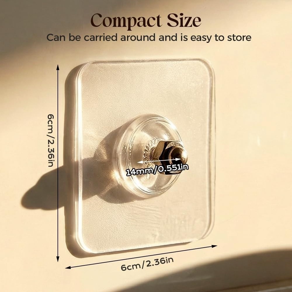 10x Self Adhesive Wall Hooks No Drill Screw Stickers Punch Free Seamless Clear