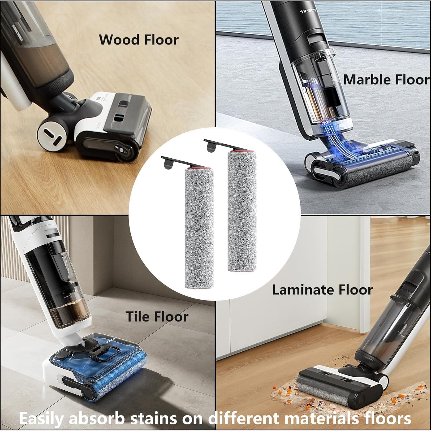 Replacement Vacuum Filters Roller Brushes Compatible with Dreame H12 Pro Wet