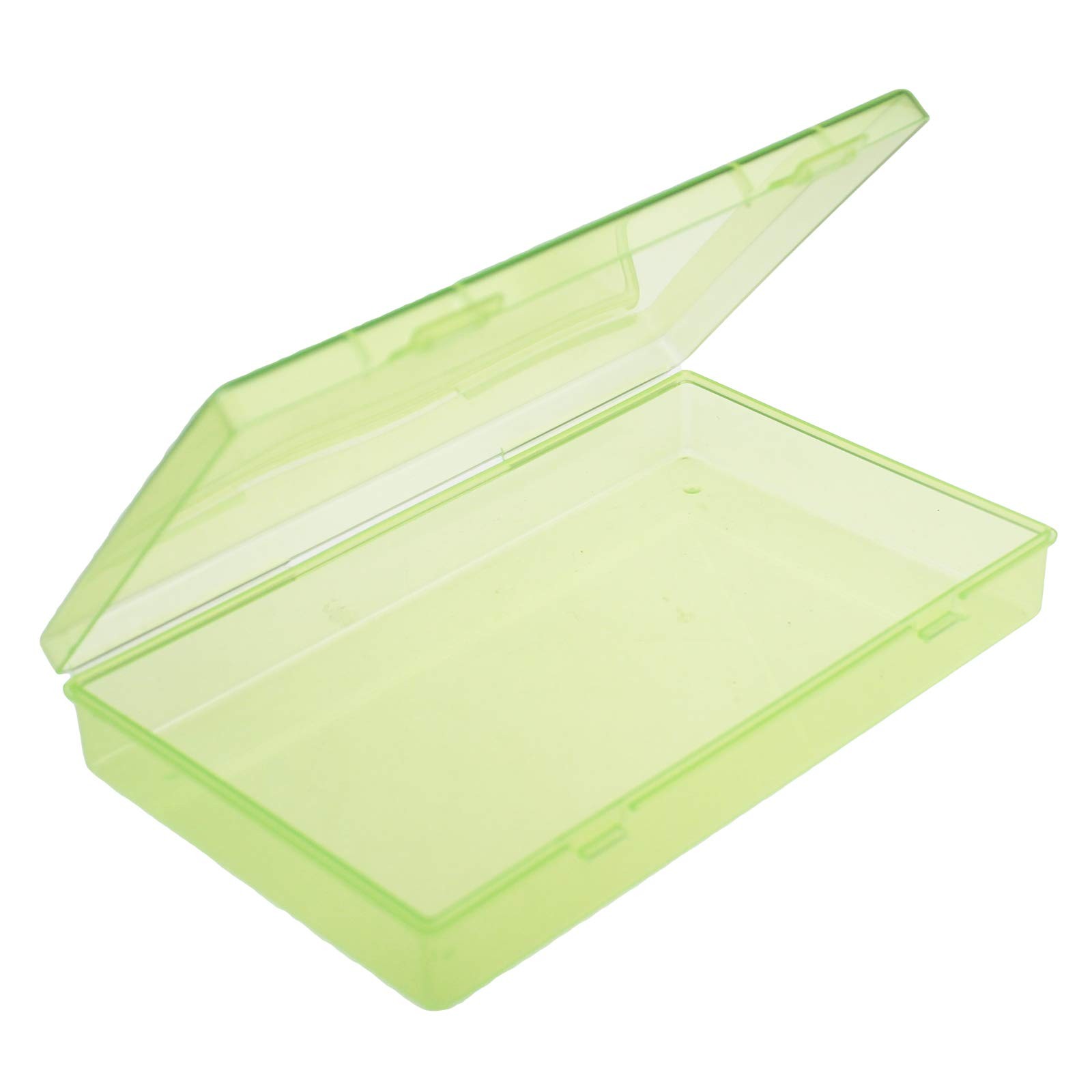4 PCS 7.1×4.3×1.2″ Green Rectangular Plastic Boxes with Hinged Lids for Storage