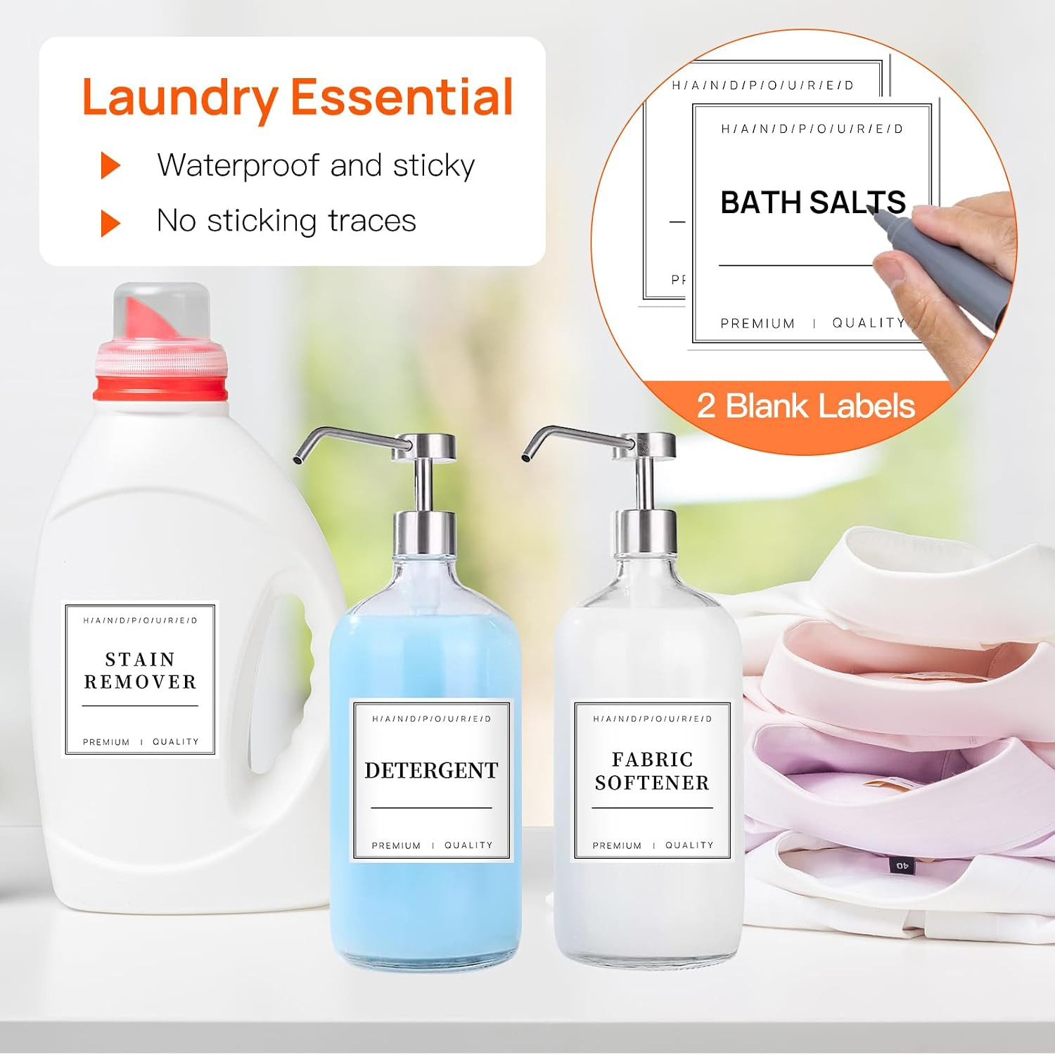 TESWEY Laundry Labels – 18PCS PVC Set for Organizing, Waterproof for Laundry
