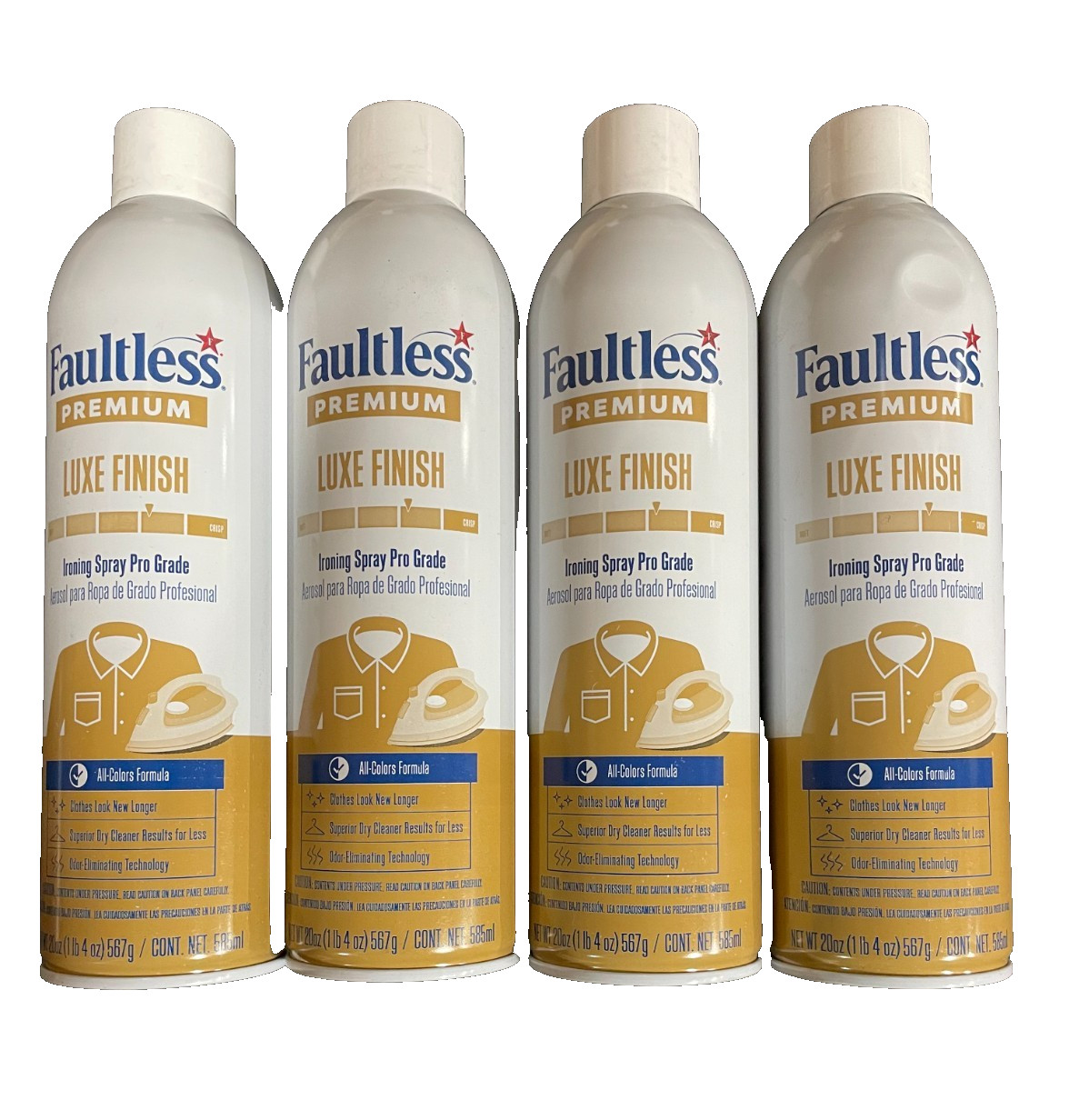 Faultless Brands Premium Luxe Finish Ironing Spray, 20 oz (4 pack)