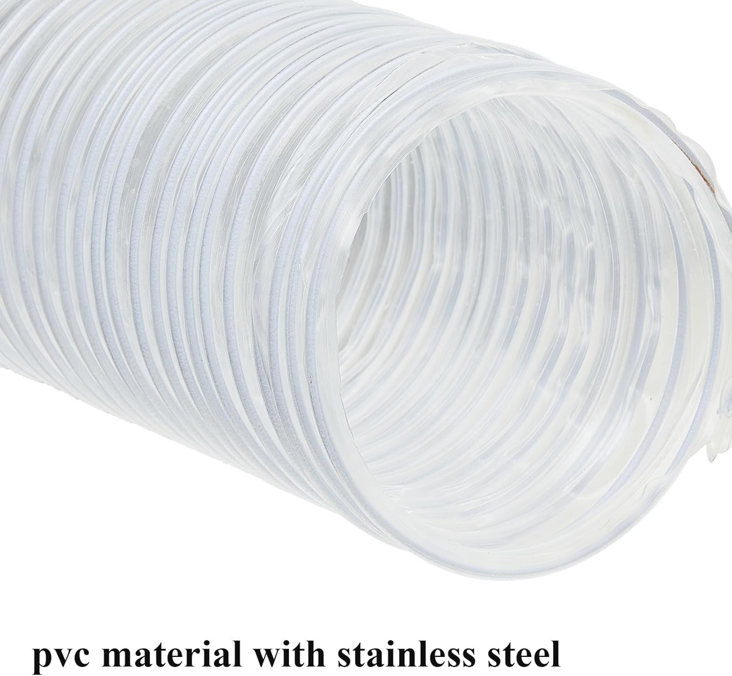 4 Inch x 50 Ft Heavy-Duty PVC Dust Collection Hose with Flexible Design & Clamps