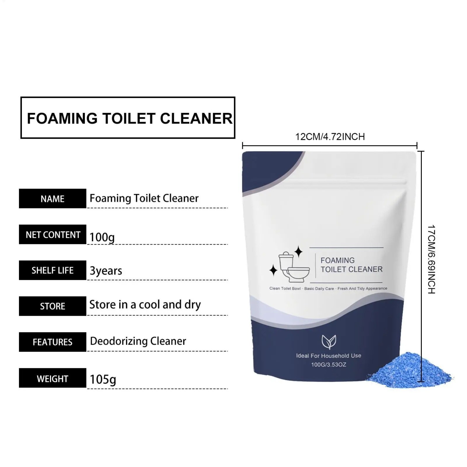 2 pcs Restorabowl Foaming Cleaning Powder Fresh Scent Fast Dissolving Daily Care