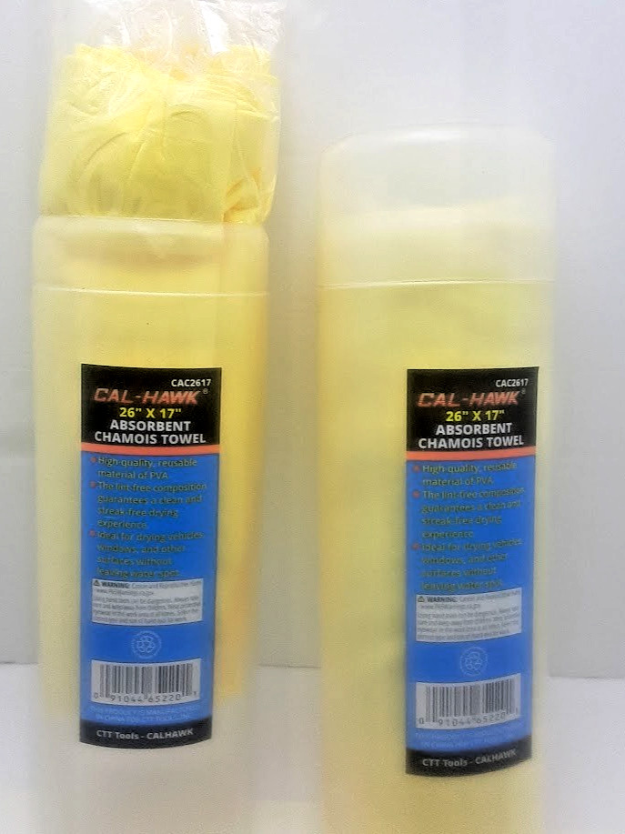 2-PC AUTO CAR ABSORBENT Drying Synthetic Chamois Towel Cleaning Cloth, 26″ x 17″