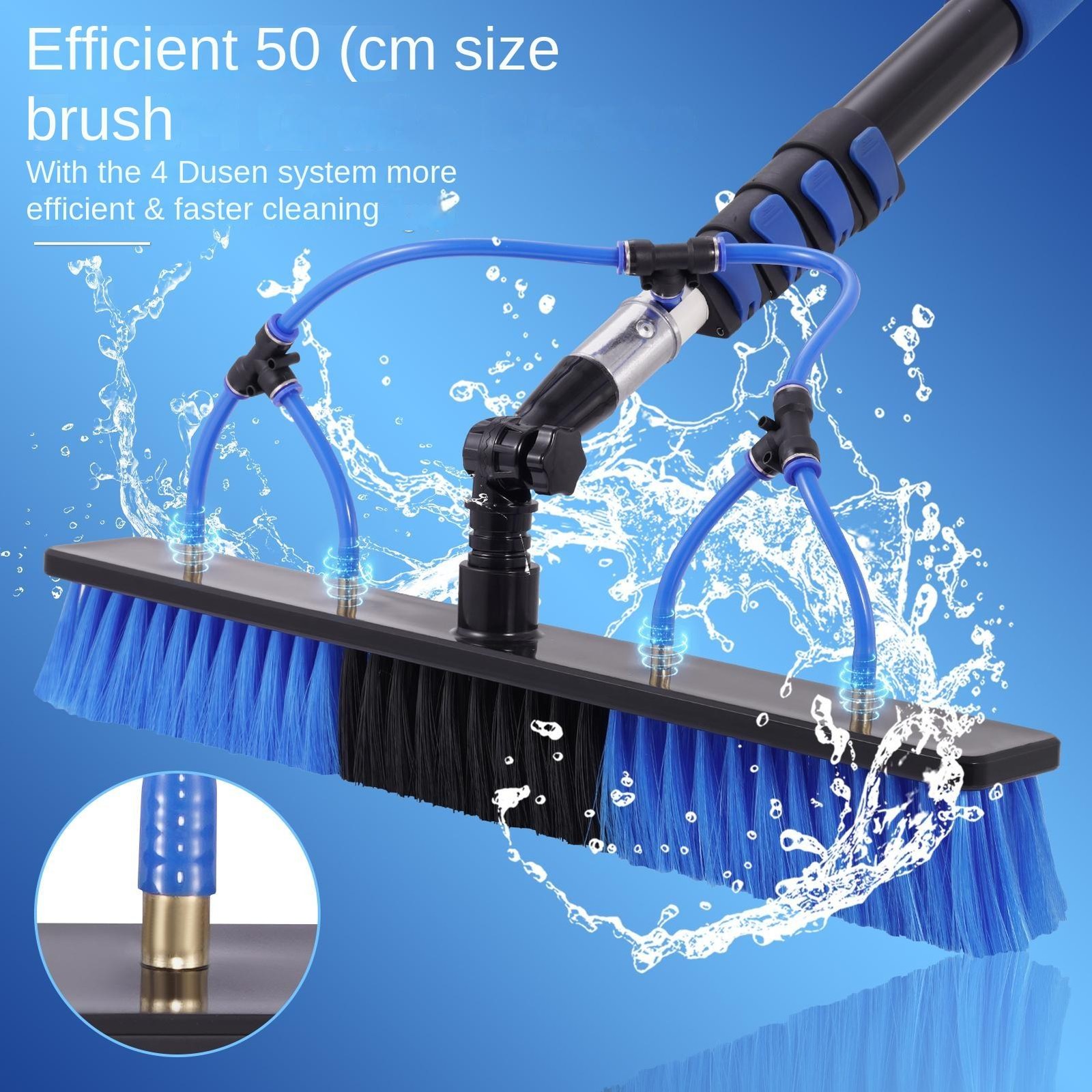 Solar Panel Cleaning Kit with 16 ft Water Fed Pole, Brush and Squeegee