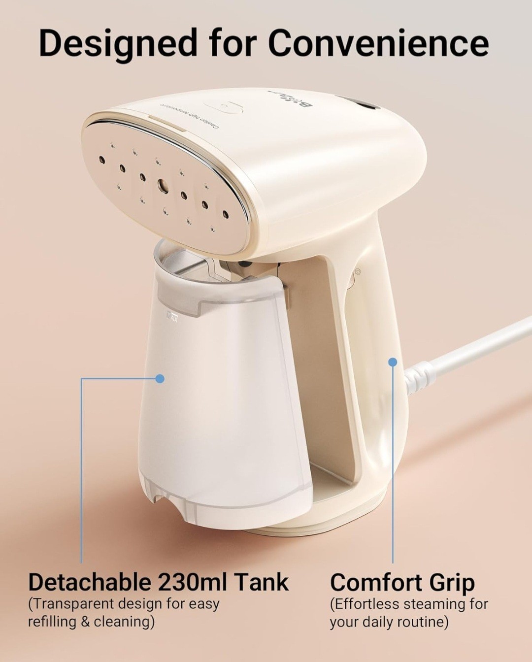 Bear Steamer for Clothes, Handheld Clothes Steamer,1300W Strong Power Garment…