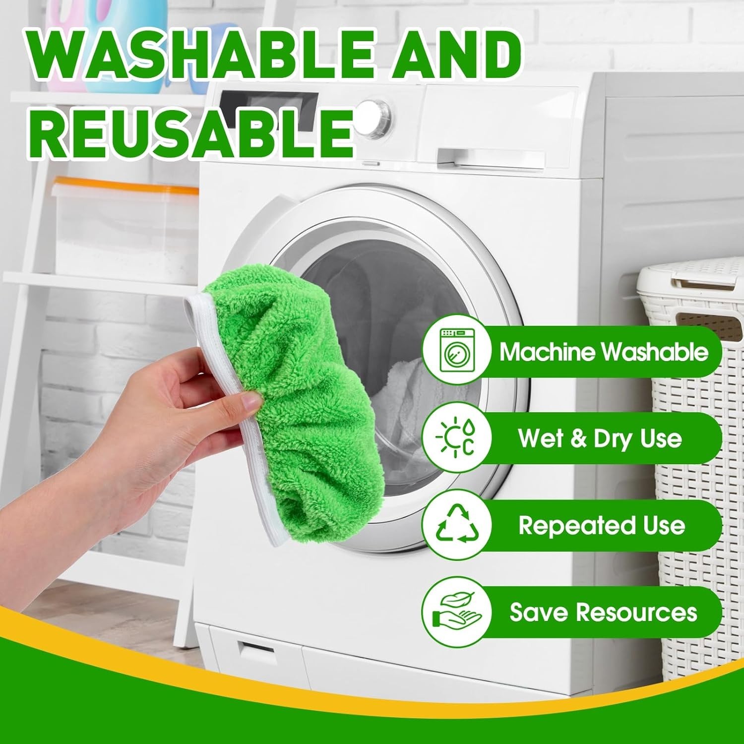 14 Reusable Microfiber Mop Pads – Eco-Friendly Washable Refills for All Floors