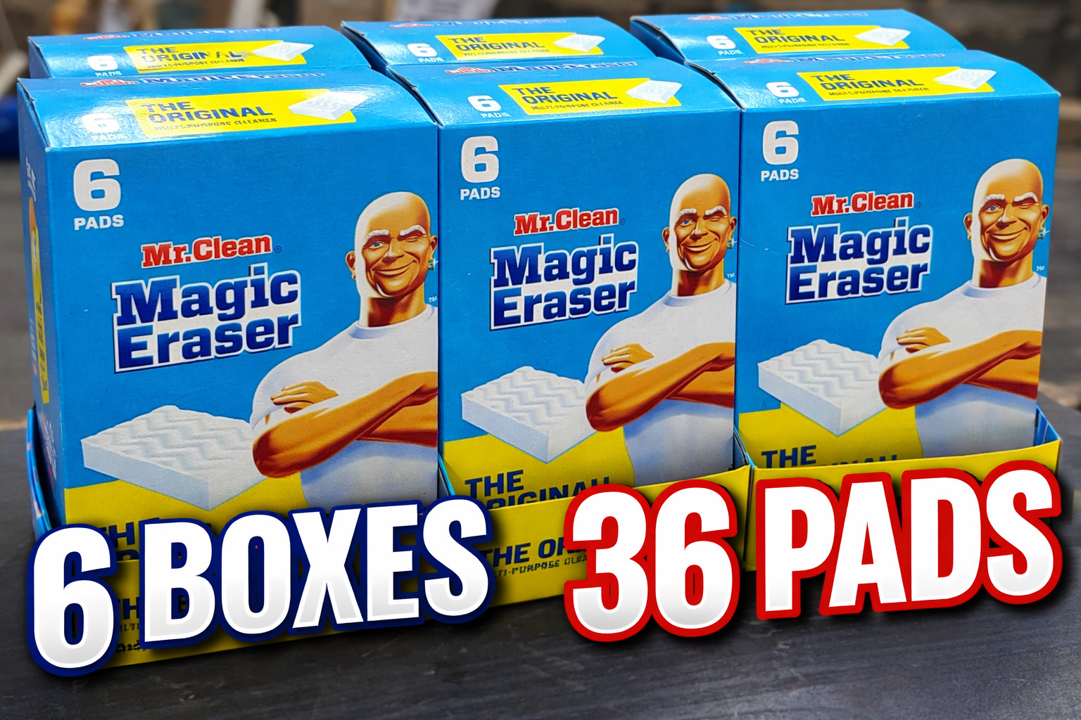 Mr. Clean Magic Eraser Original 6 Boxes (36 Pads Total) Multi-Purpose Cleaner