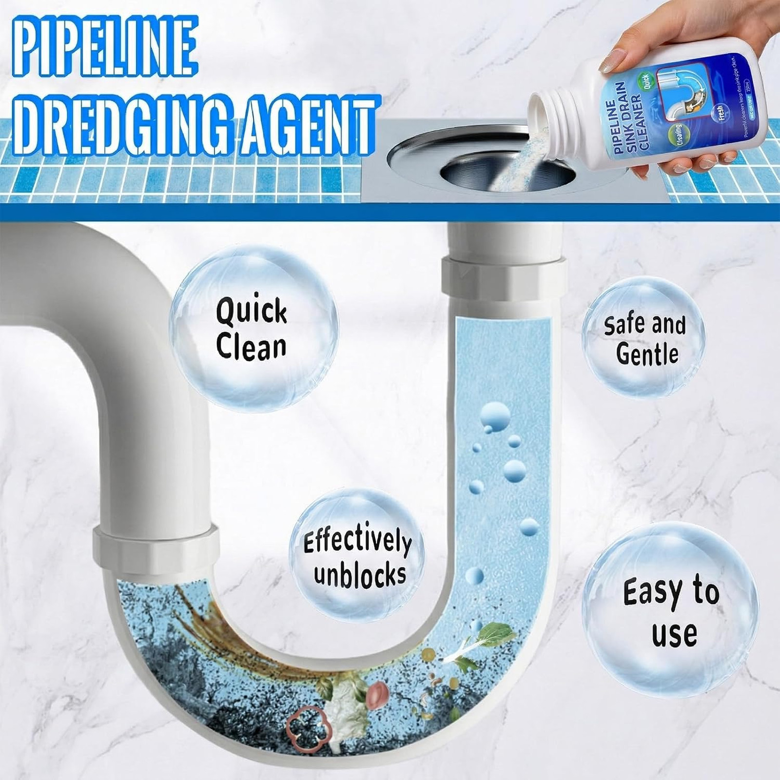 Pipeline Dredging Agent, Sink Drain Cleaner, 350ML, Single Bottle