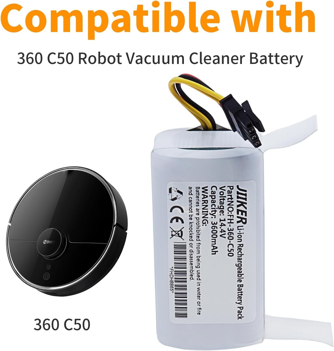 Replacement Battery for Robot 360 C50 TCL S1 S15 S18 Robot Vacuum For AIRROBO