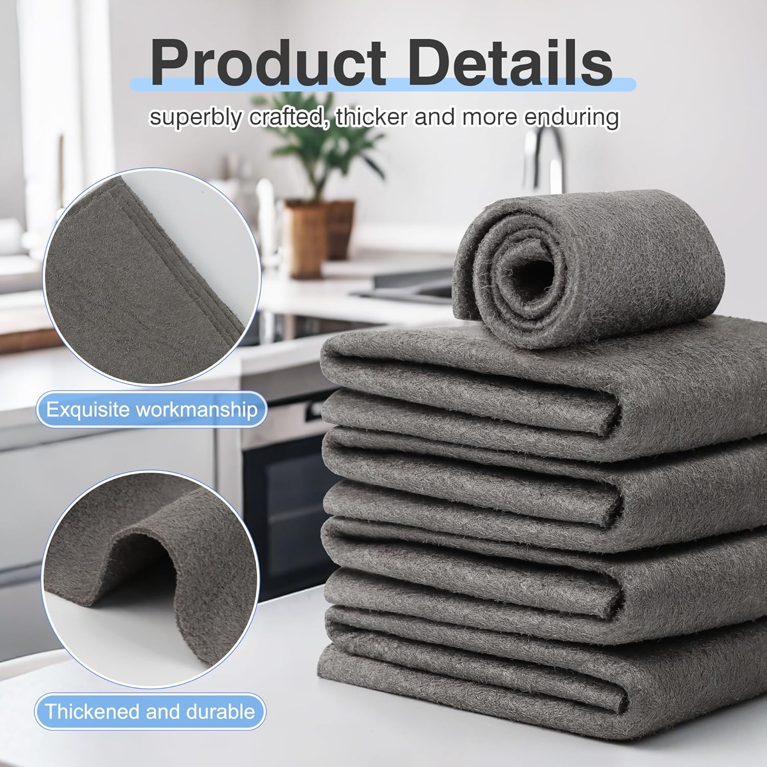 10PCS Magic Glass Cleaning Cloth Microfiber Cleaning Towels for Windows Kitchen