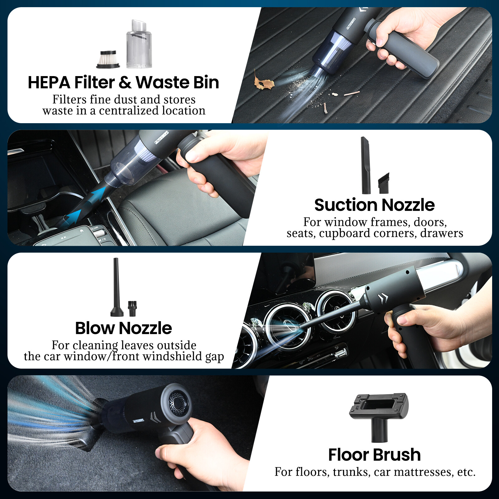 3in1 Car Home 120W Vacuum Cleaner Air Blower Cordless Handheld Rechargeable Mini