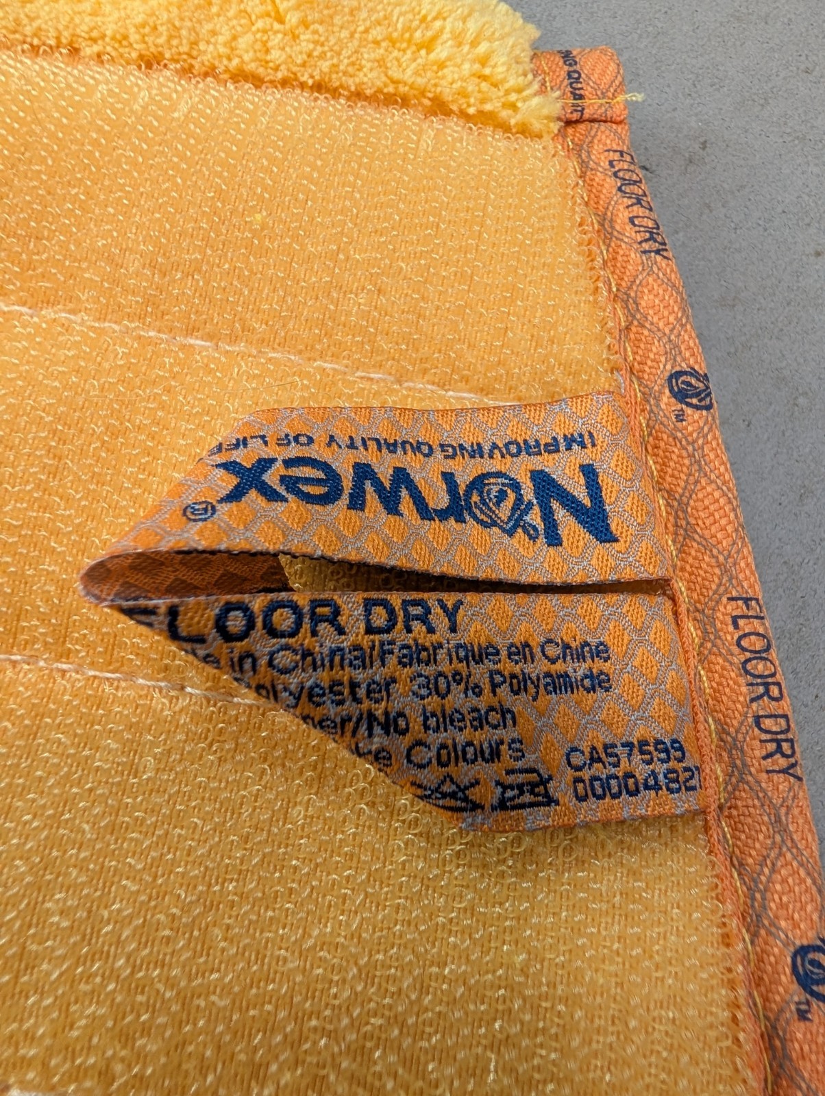 Norwex Floor Mop Heads (2) Large Yellow and Blue Dry & Wet