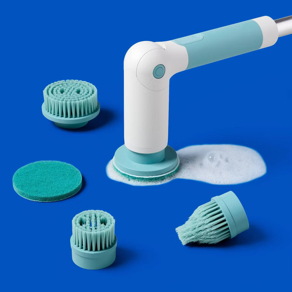 Power Scrubber with Attachments Handheld Plus Extended Handle – up&up: