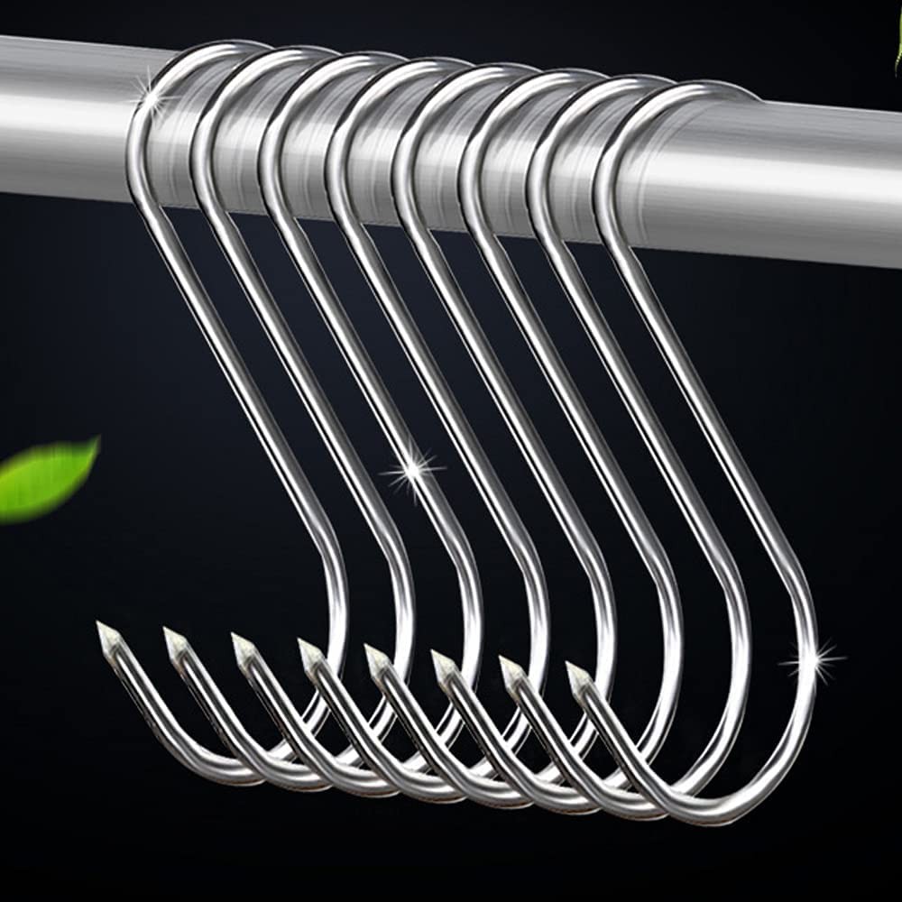 MUFEDAT Meat Hooks 20PCS, 5.12 in Premium Stainless 5.1inch(20Pcs), Silver
