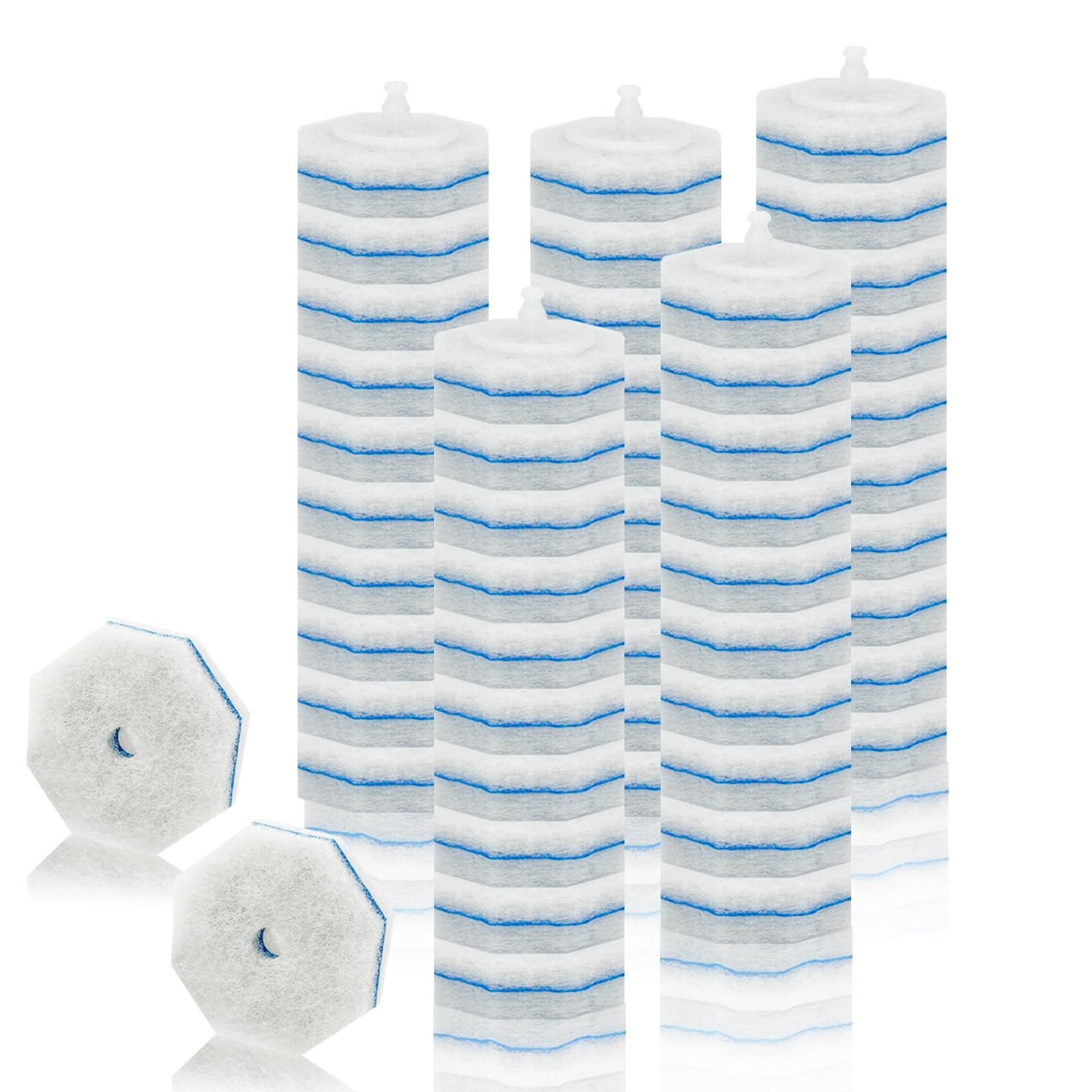 50 Pack Disposable Toilet Brush Refills, Universal Compatible Replacement Hea…