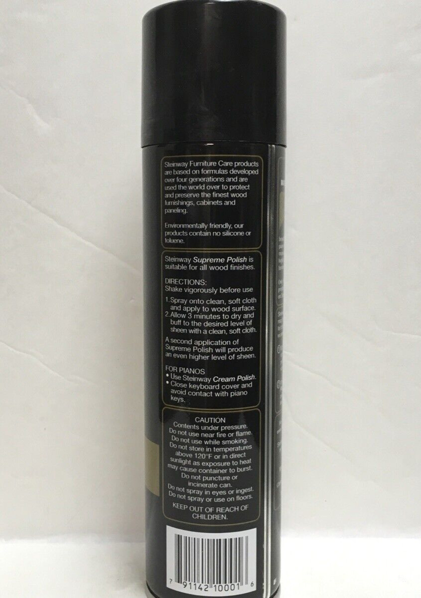 Steinway Furniture Care SUPREME POLISH 12 oz Preserves Antiques Pianos Furniture