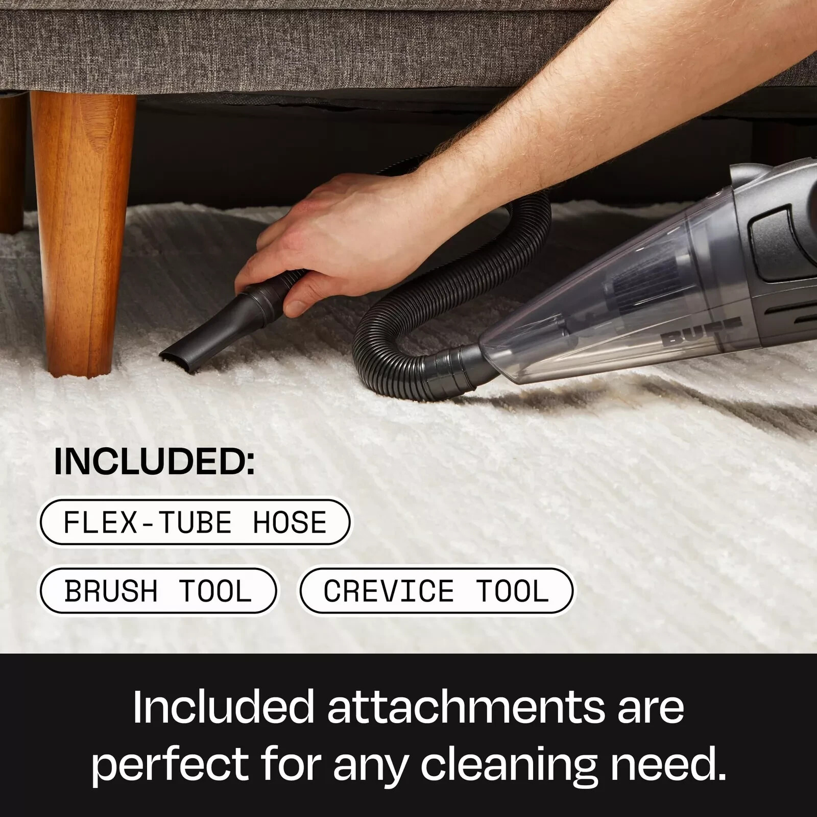 Handheld Vacuum Cleaner Portable Rechargeable Compact 350ml 20min Crevice Tool