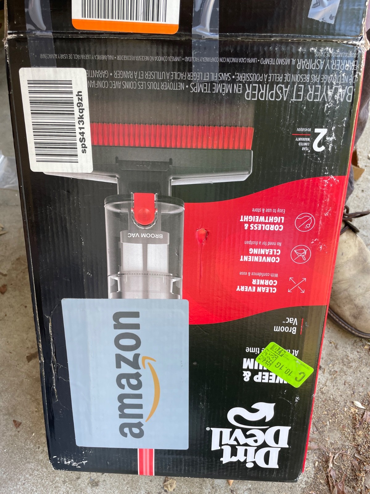 Dirt Devil Sweep & Vacuum Broom Vac – BD45000V – open box