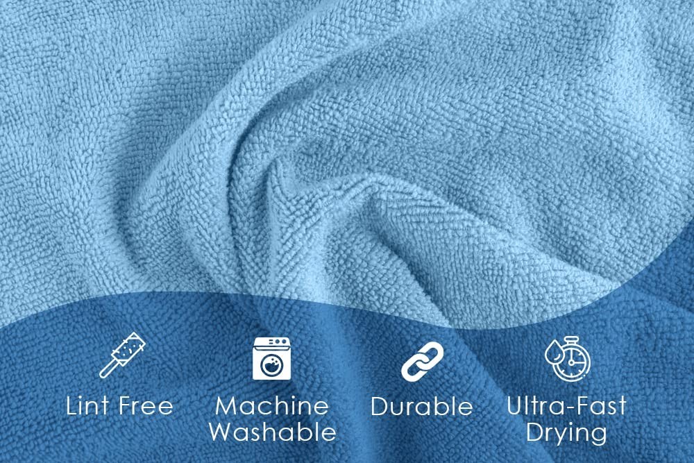 Microfiber Cleaning Cloths Value Pack of 36 – 16×16 Inches, Lint-Free, Reusable