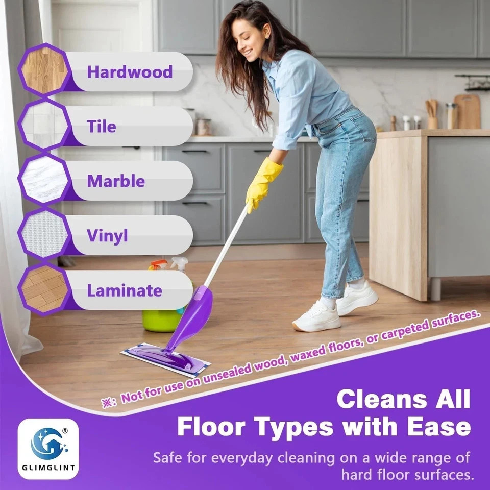 (64 Count) Mop Pad Refills Compatible with Swiffer Wet Jet, 4-Layer Thickened
