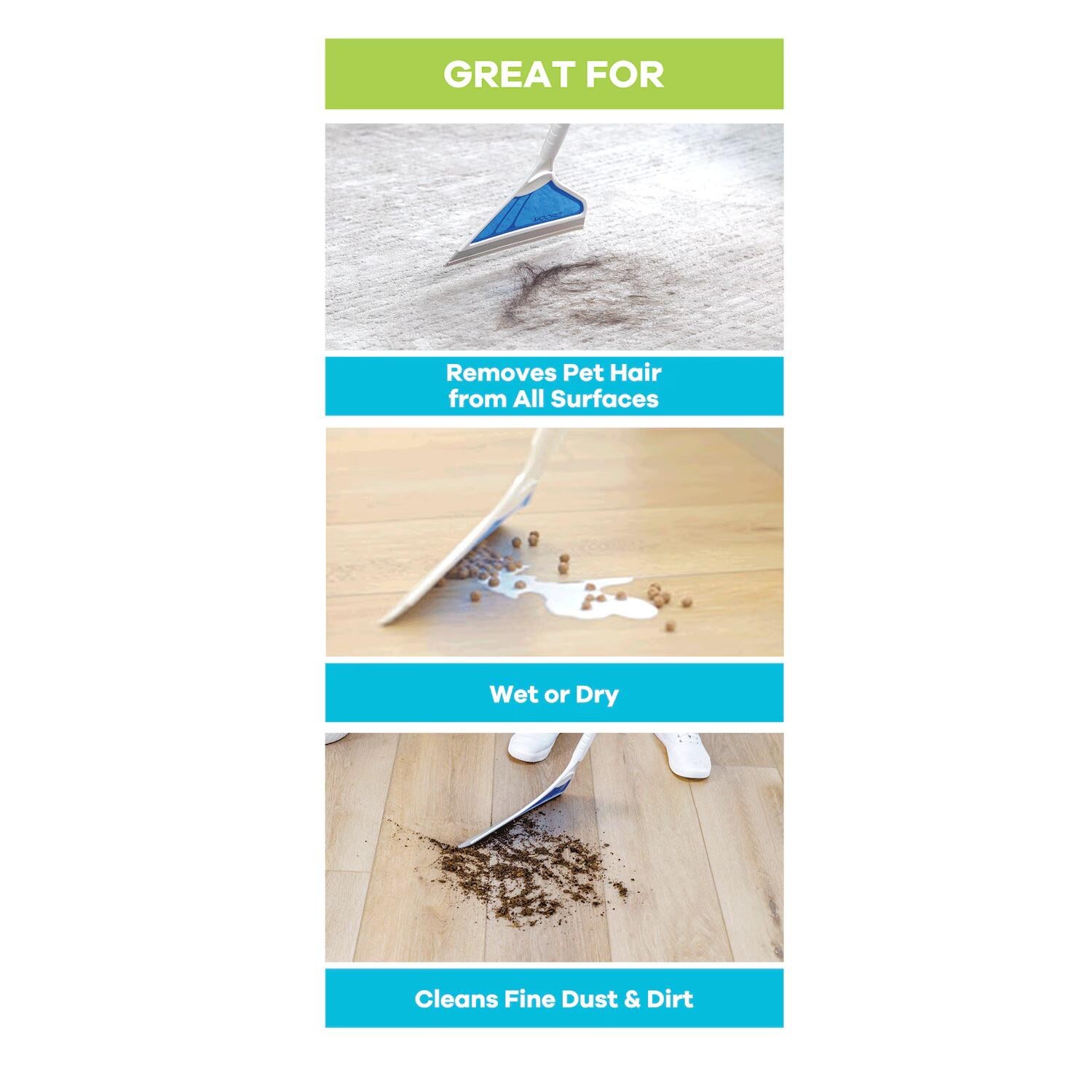 Helio Air Broom, All Surface Lightweight Silicone Broom, Squeegee, New …..