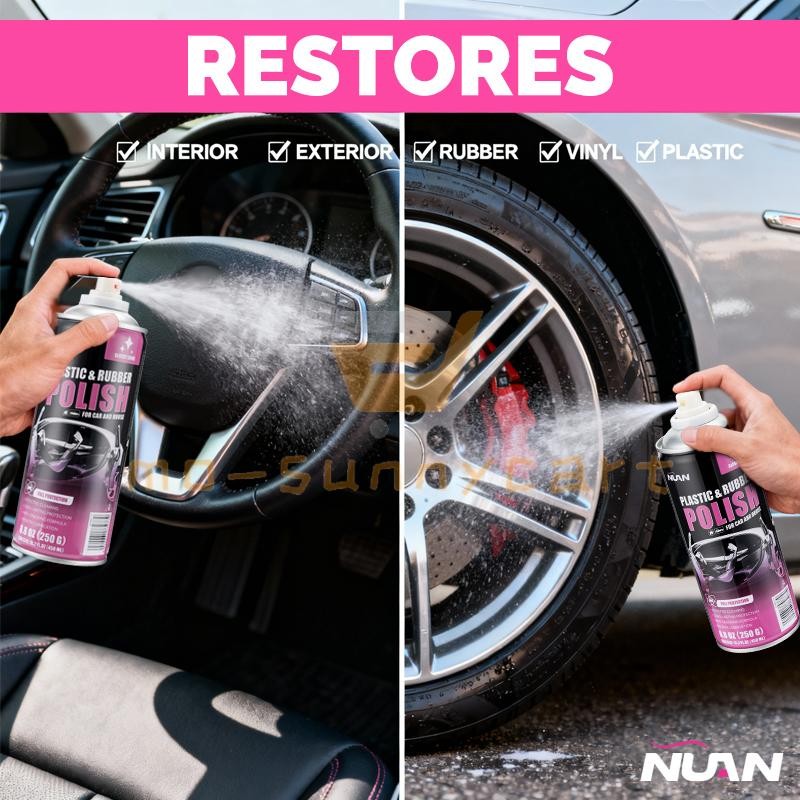 3PCS Polishing Cleaner Car Interior, Car Interior Detailer and Cleaner 450ml USA