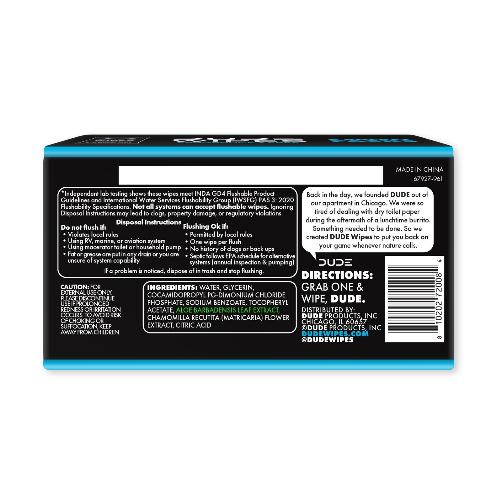 DUDE Wipes Unscented Pocket Packs – Travel – 6 8 Count (Pack of 6)