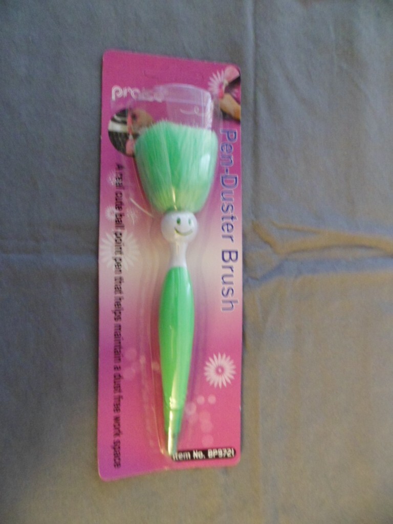 Praise Pen Duster Brush Smiley Face Blue Pink Green Purple New Gift Lot of 4
