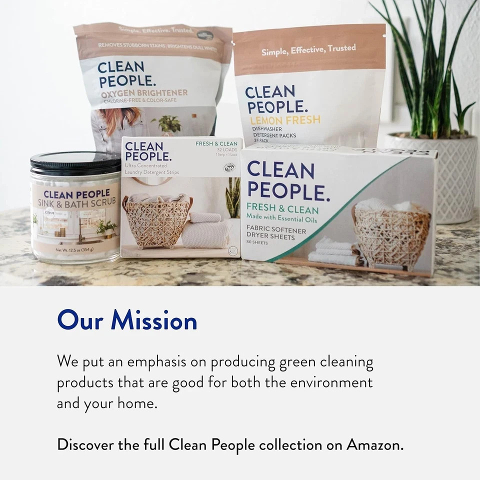 Clean People Dishwasher Pods – Cuts Grease & Rinses Sparkling 120 Count