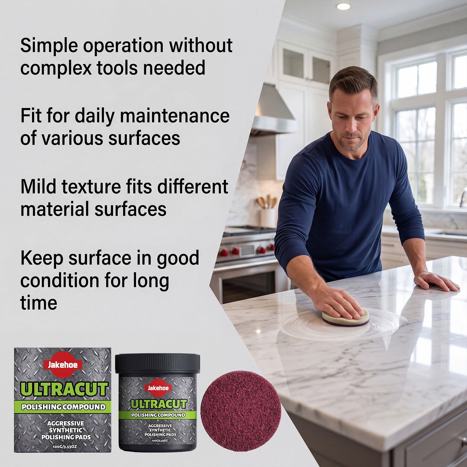 3x Ultracut Polishing Compound,Surface Restoration Polish With Pad 100G~US STOCK