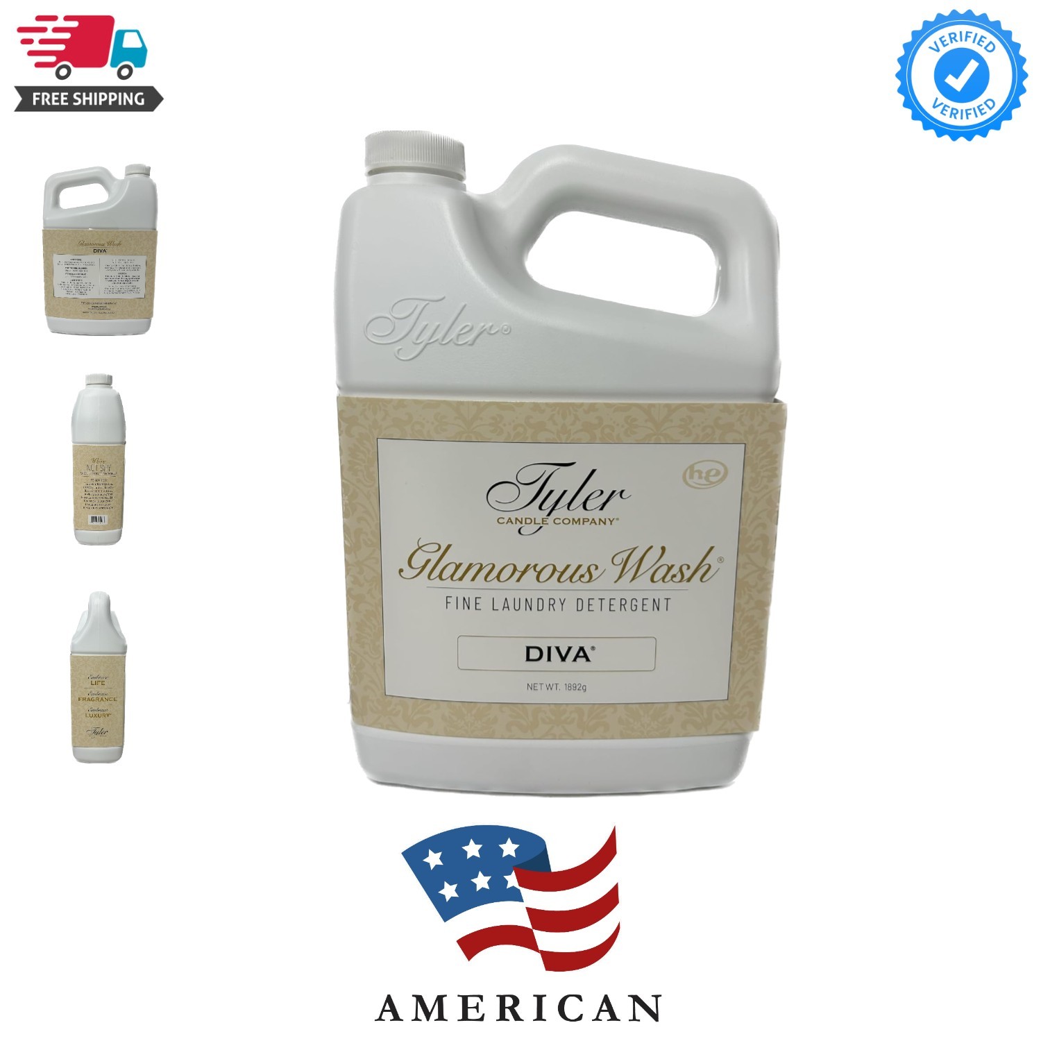 Tyler Glam Wash Laundry Detergent, Diva, Liquid, 64 Fl Oz Half Gallon HE Safe