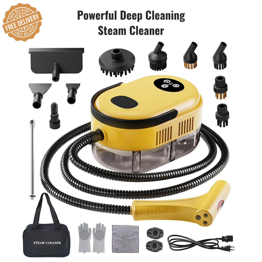 Fast Heating Handheld Steam Cleaner – 15-in-1 High Pressure for Home & Car