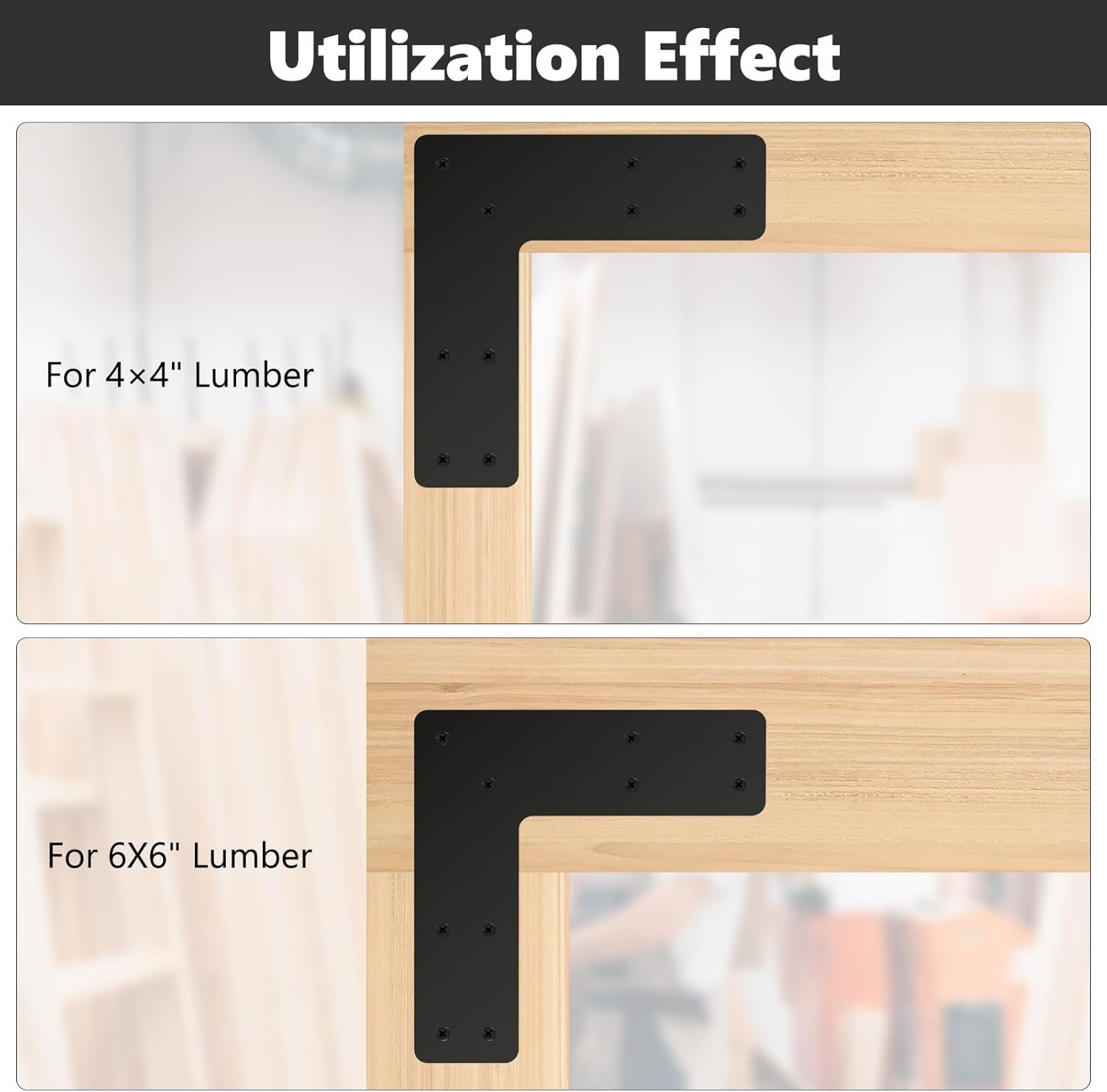 4 Pcs Post to Beam Connector, 10*10 Inch Timber Brackets for 4�4, 6×6 with