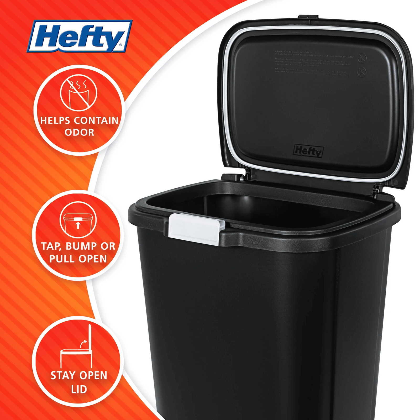 13 Gal Odor Block Touch Top Black