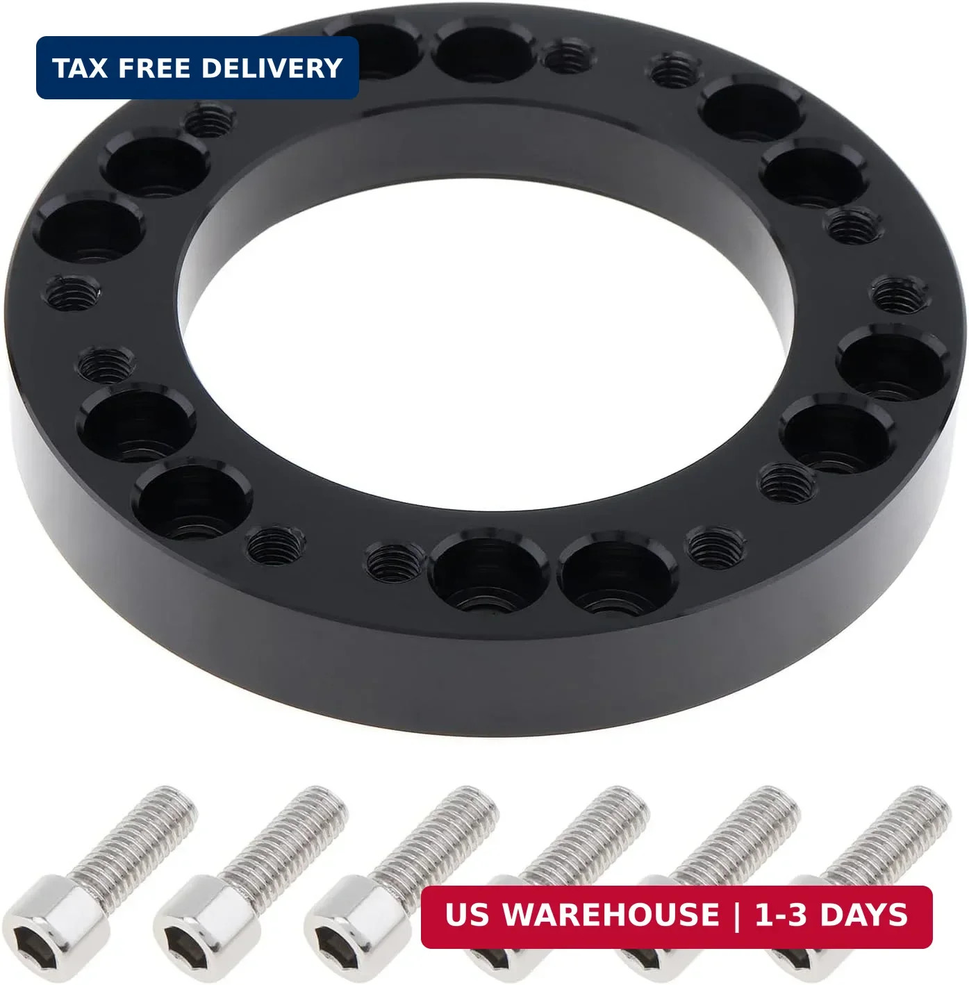 0.5″ Steering Wheel Hub Adapter Conversion Spacer, Black Aluminium Alloy 12mm St