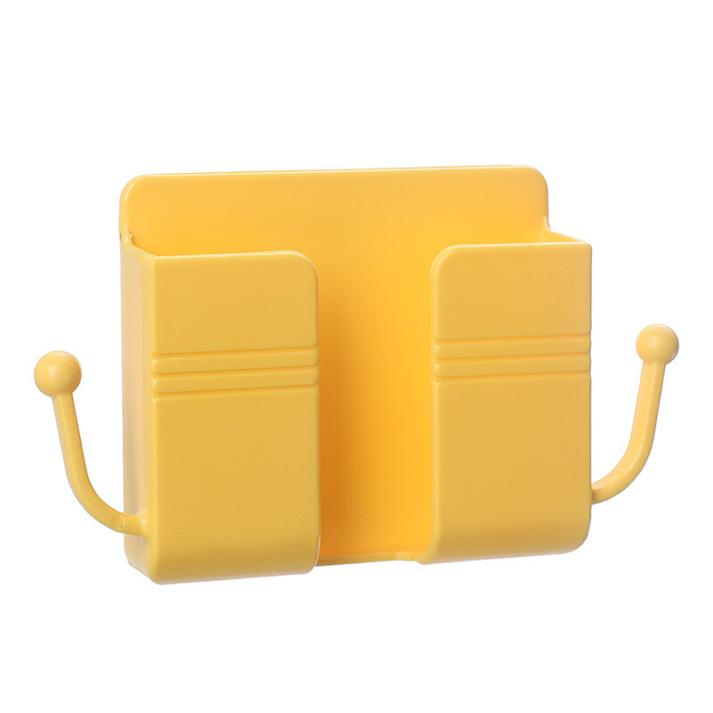 Wall Mounted Phone Charging Organizer Remote Controller Storage Box Plug Holder