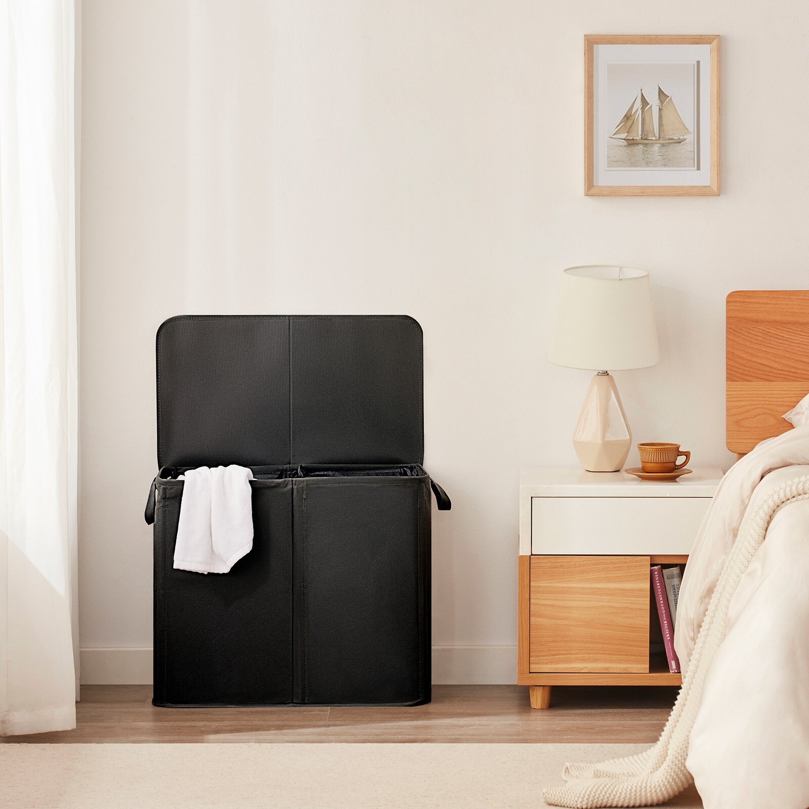 Lifewit Double Laundry Hamper with Lid and Removable Laundry Bags