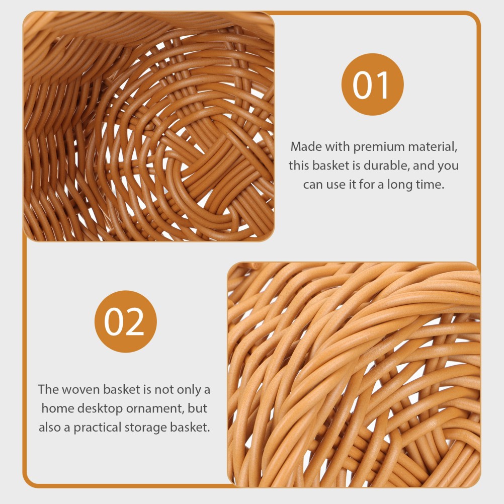 Woven Wall Storage Basket in Khaki for Kitchen Fruits Vegetables and Seasoning