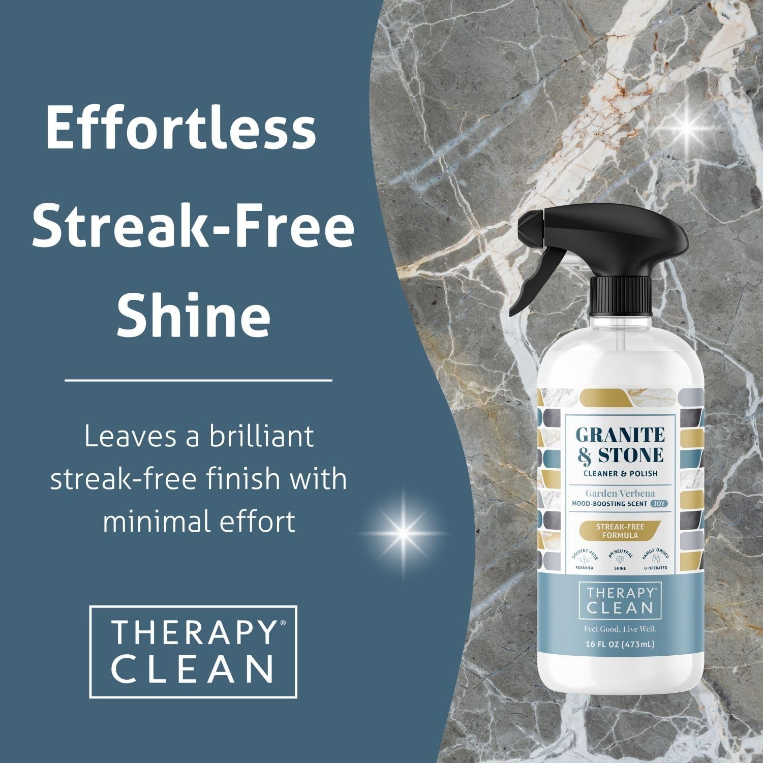 Granite & Stone Cleaner Polish – 2 Pack for Marble, Quartz, Sealed Countertops –