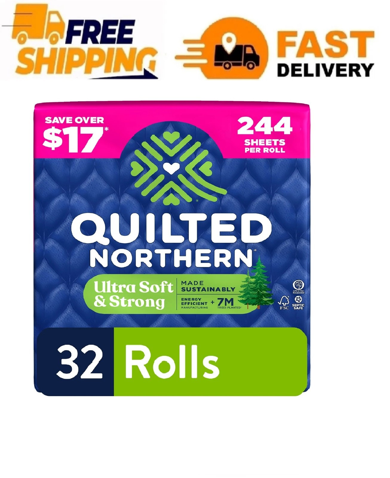 Quilted Northern Ultra Soft & Strong 2-Ply Toilet Paper 32 rolls, 244 sheets/rol