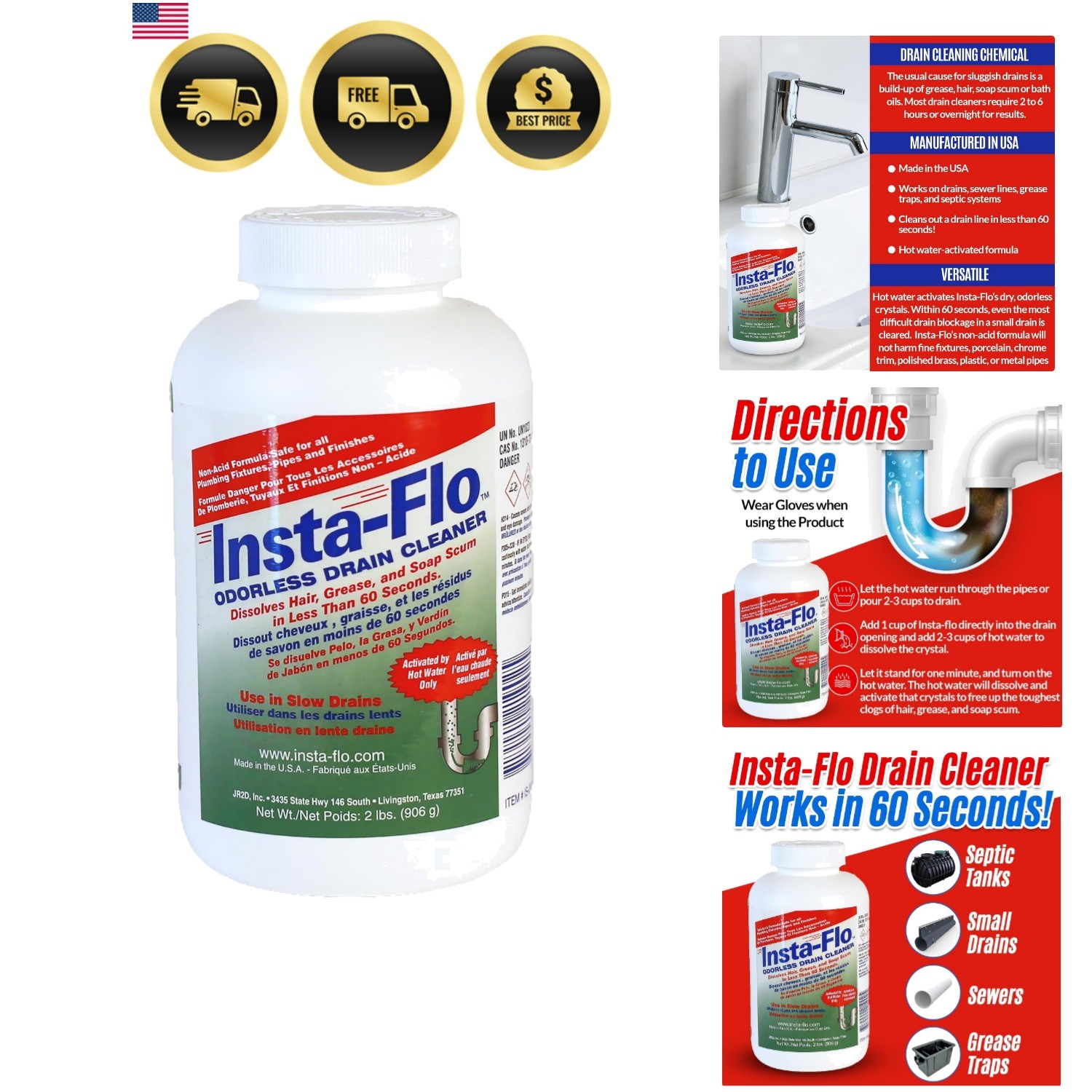 Thrift Marketing 2LB Insta Drain Cleaner