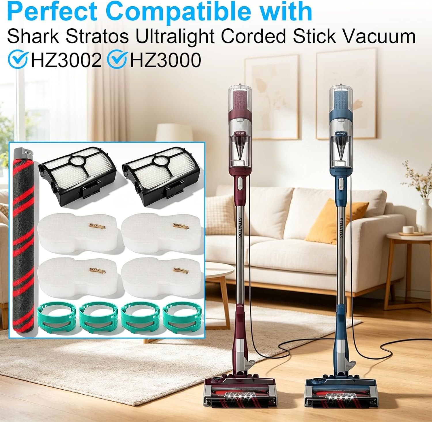 Complete Filter Set fo Shark HZ3002 Stratos Ultralight Corded Stick Vacuum