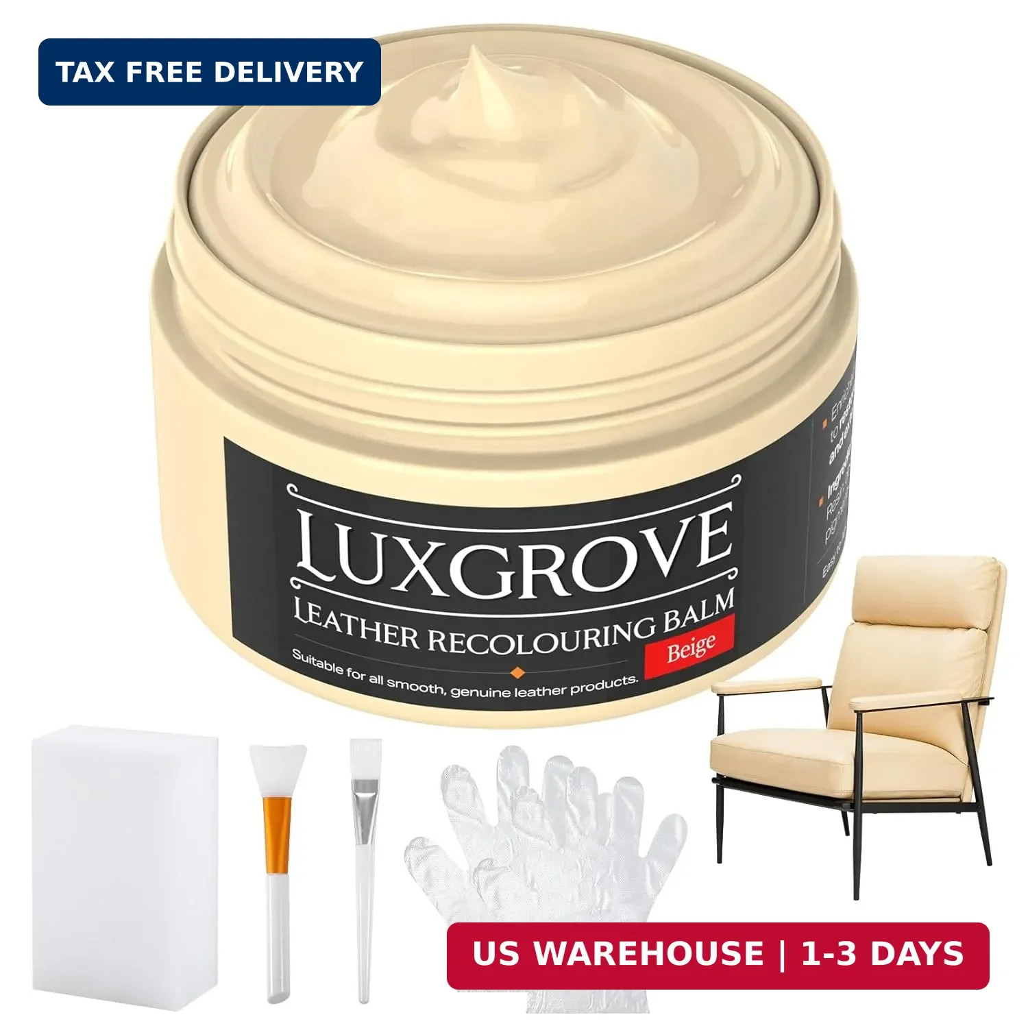 Leather Recoloring Balm for Faded Leather & Vinyl – Restores Color on Sofas,