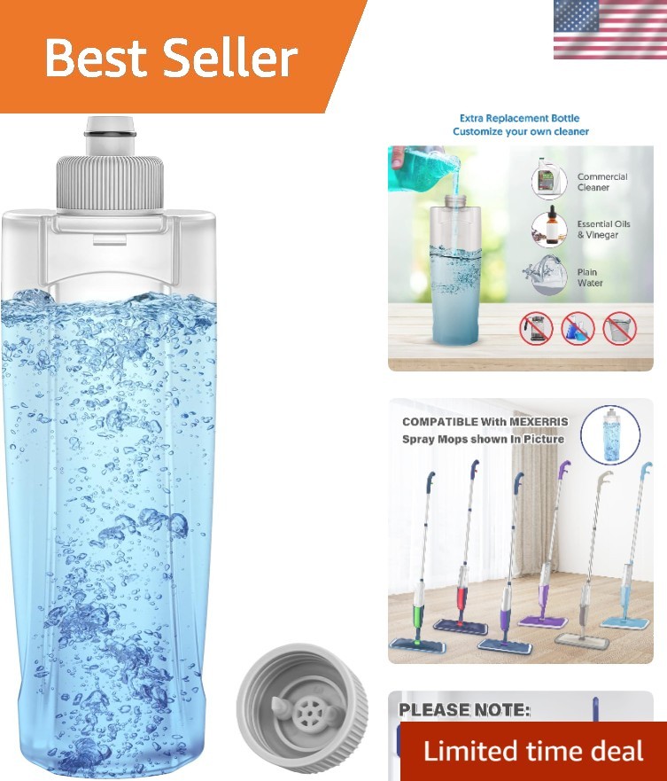 Refillable 410ML Bottle for Spray Mop – Perfect Fit, No Leaks for Floor Cleaning