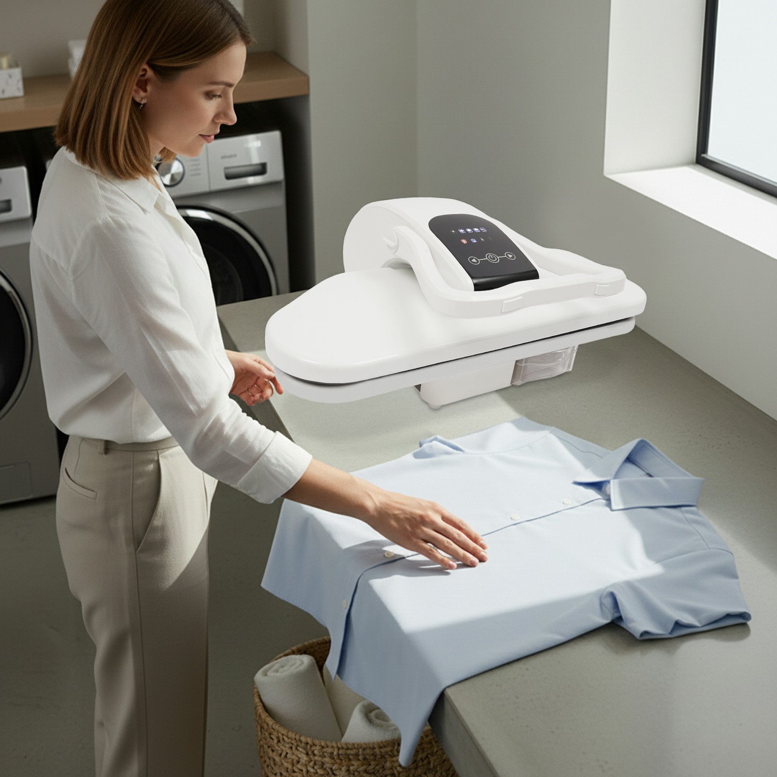 1600W Smart Steam Press Iron Machine – 26in, Digital Display, Adjustable 5 Gears