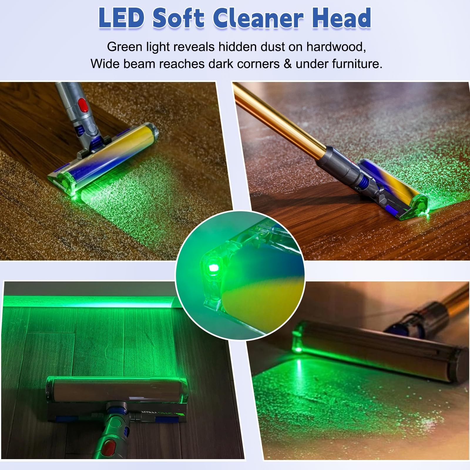 LED Optic Cleaner Soft Roller Head for Dyson V7 V8 V10 V11 V15 Vacuums – Upgrade
