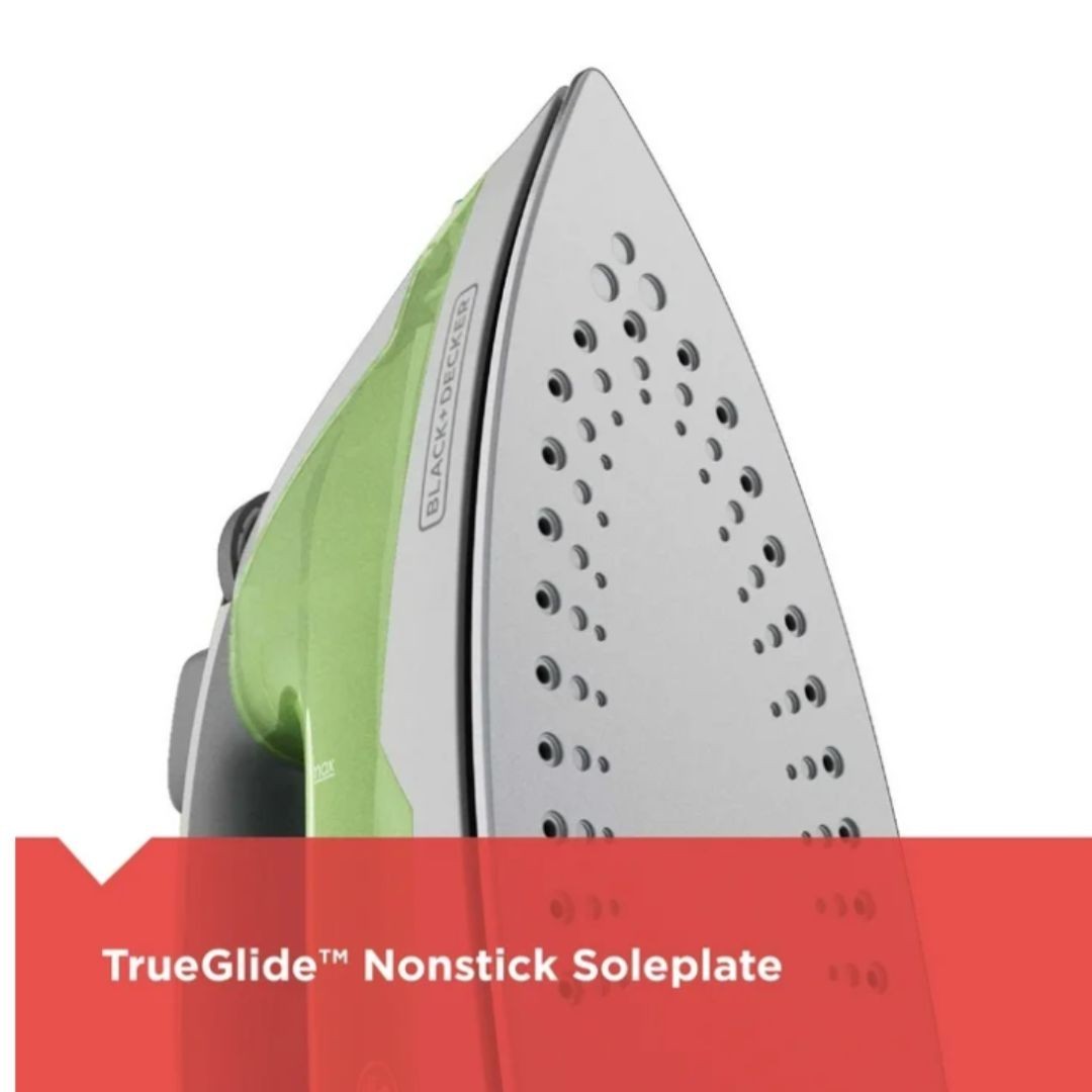 BLACK+DECKER Easy Steam Iron for Clothes, Smart Steam, 1200W, TrueGlide Nonstick
