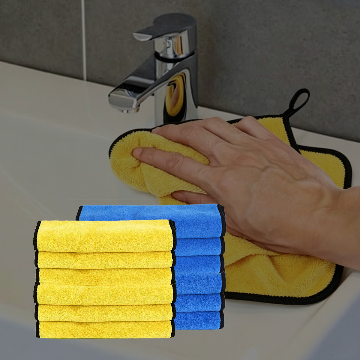 Universal Microfiber Cloth Cleaning Towel Lint Free Water Oil Absorbent 12″x16″