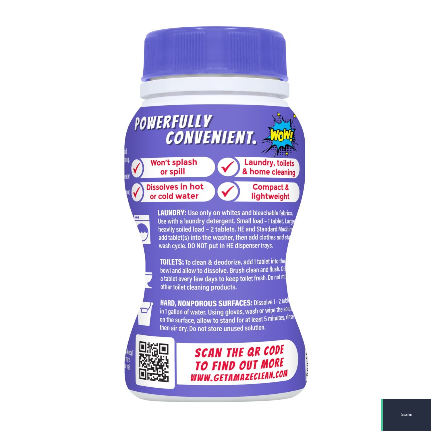 Bleach Tablets, Ultra Concentrated, 32 Count, Lavender, Splash-Free, Multi-Use
